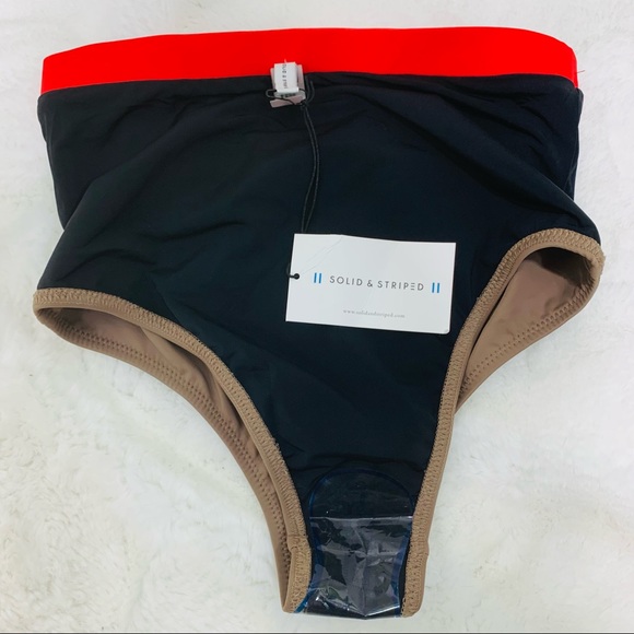 SOLID & STRIPED The Cora High Waist Bikini Bottom Brown Coral Swimsuit X… - Picture 7 of 11